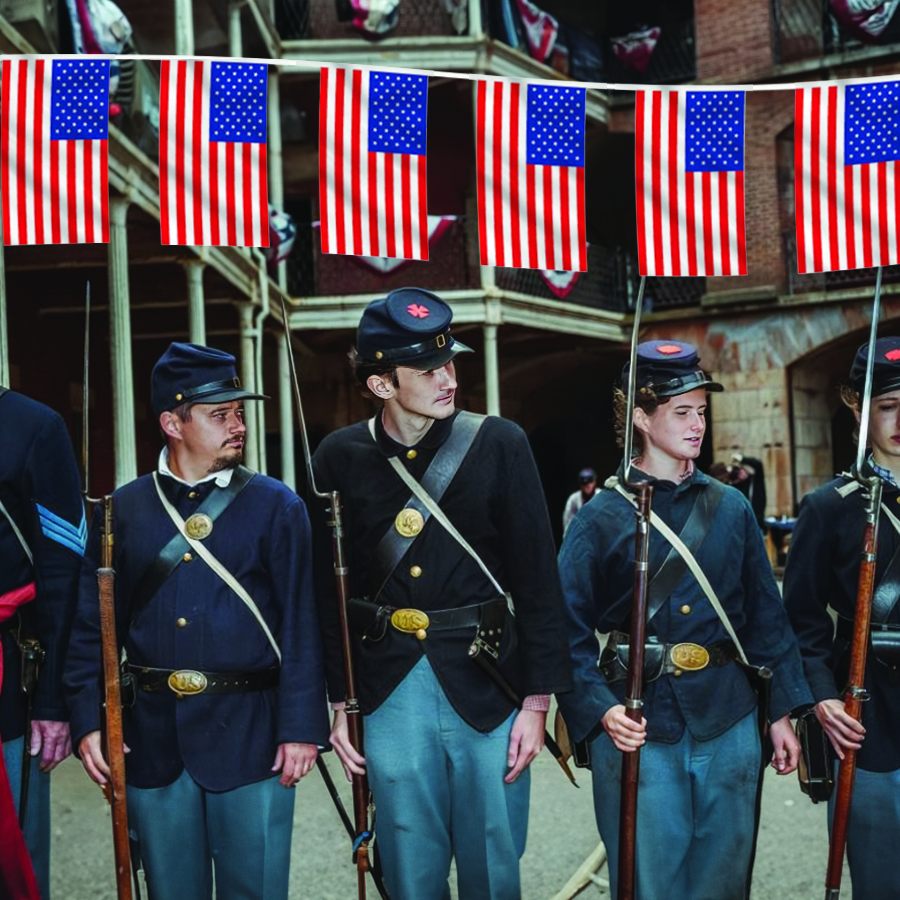 Poly Style American Flag Lines